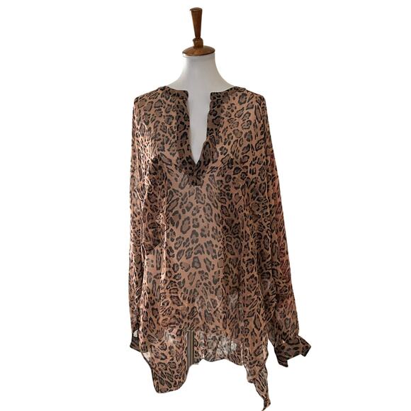 Faith Connexion Leopard Silk Tunic Blouse – 100% Silk, Size M, Made in Italy - Picture 3 of 6